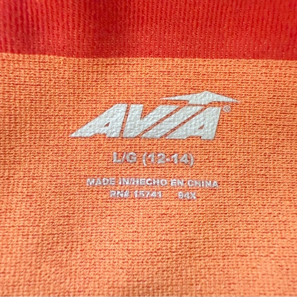 Avia Sports Bra Size Large Red Orange Vented Strappy Athletic Activewear Workout - Picture 2 of 9